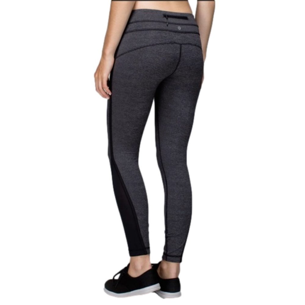 Lululemon Run Pace Wee Stripe Black Heathered Tights - Picture 2 of 10